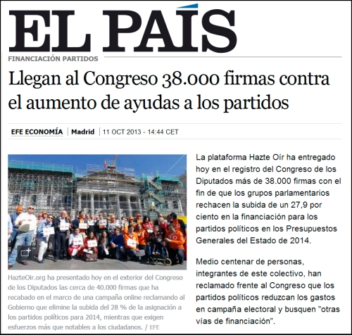 España entera protesta contra las ayudas desorbitadas a los partidos