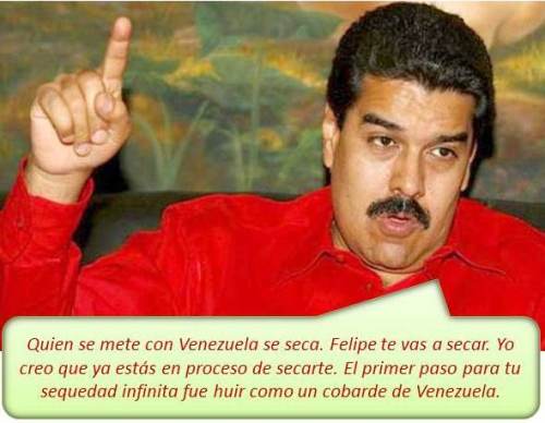Nicolás Maduro, presidente de Venezuela y dictador 'in pectore' de un simulacro de democracia bolivariana, cursi, traicionera y miserable.