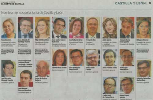 Segundo escalón de altos cargos de la Junta de Castilla y León: secretarios generales y gerentes.
