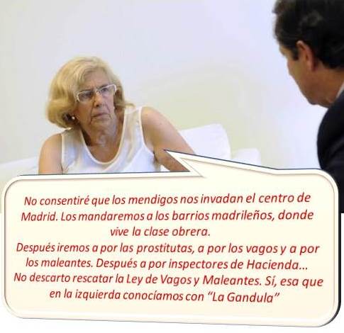 Manuela Carmena, alcaldesa del Ayuntamiento de Madrid, considerada como "un peligro público" por muchos madrileños.