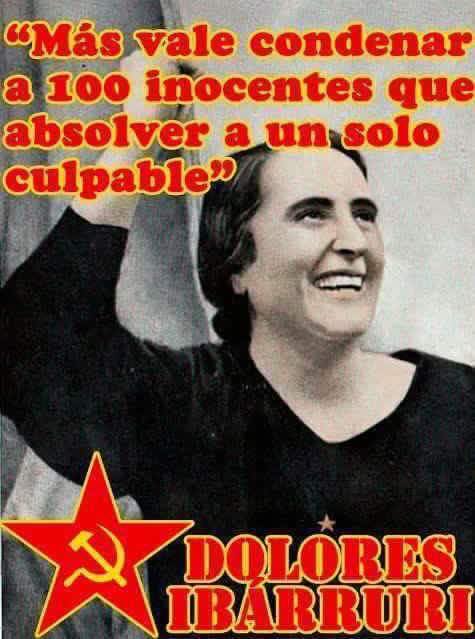 Dolores Ibarruri, conocida como "La Roja" y como "La Pasionaria".