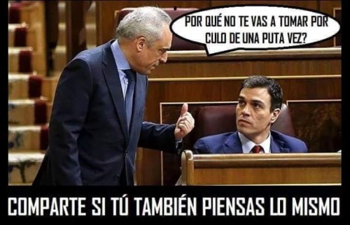 Ejemplo de cómo se las gastan en el PSOE. Sánchez va a ser declarado "persona non grata". Foto robada en Facebook.
