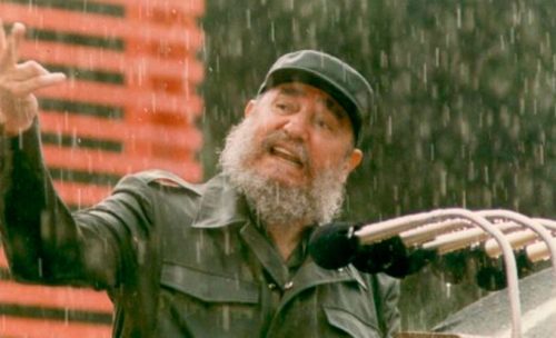Fidel Castro en uno de sus interminables discursos.