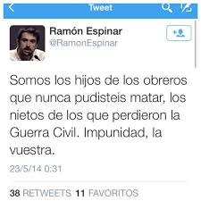 Twit del corrupto, Ramón Espi9nar, mintiendo a la población. Su fraude a Hacienda le va a costar caro. ¡Dimisión!